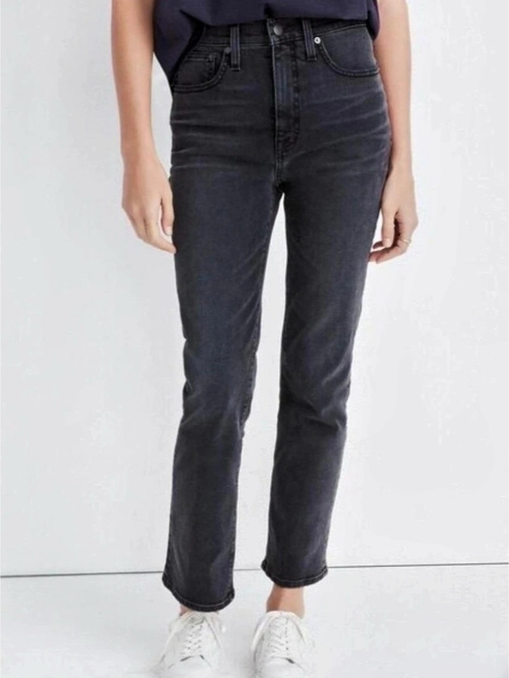 Madewell slim Demi Boot Jeans in Black Rinse Wash P25